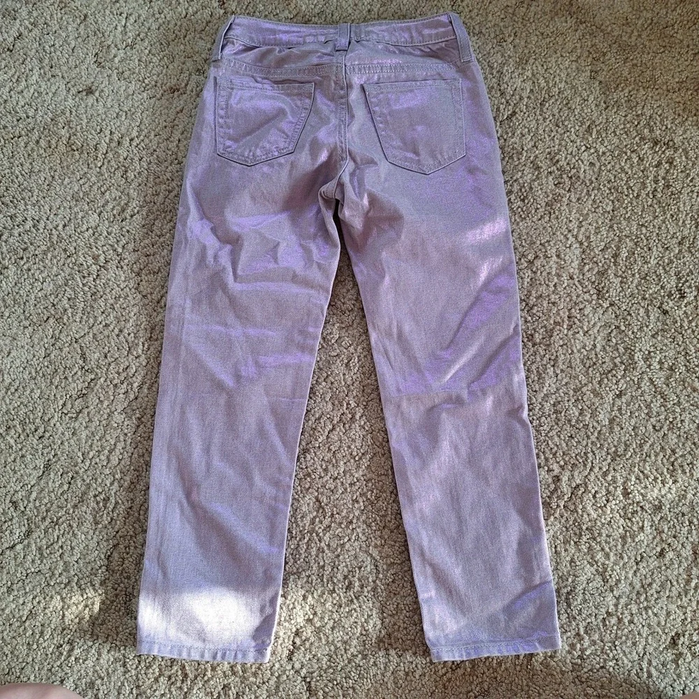 Gap Girlfriend Jeans Purple Sparkle Glitter Metallic Shimmer Pants Girls 8